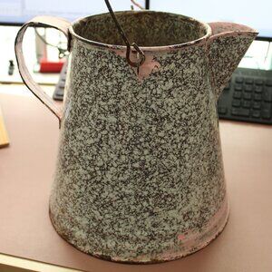 White Speckled Tin Watering Can